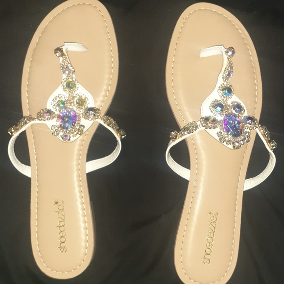 Shoedazzle Delisa Bejeweled Sandal Size 11 - Picture 1 of 5